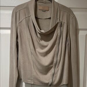 Blank NYC Suede Beige Draped Jacket